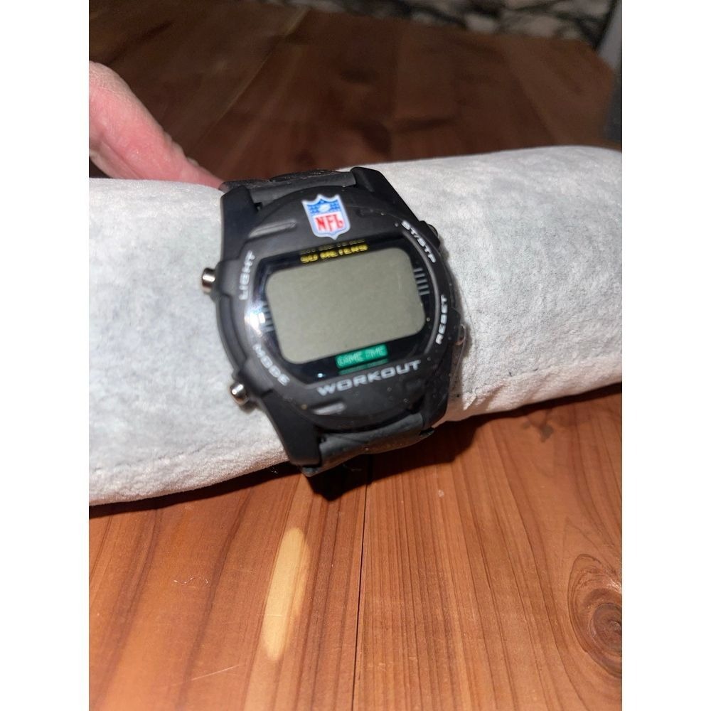 NFL Mens Sport Watch Digital Time Chronograph black Strap 10 in.
